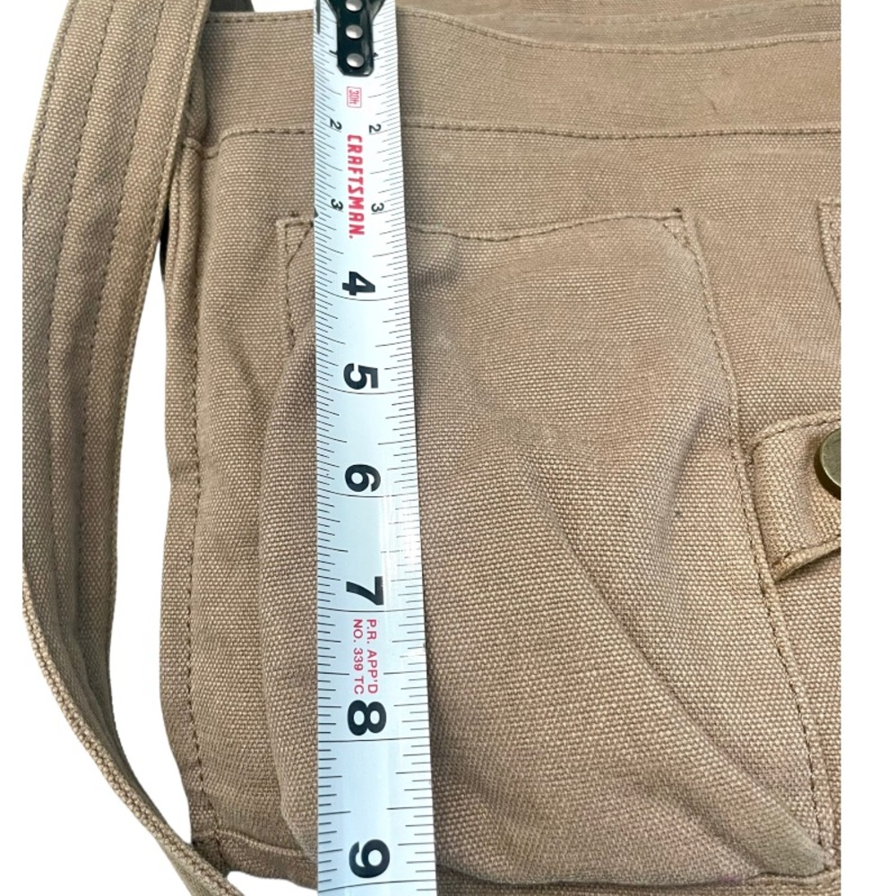 FOSSIL LARGE TAN CANVAS LARGE CROSSBODY BAG - Picture 13 of 13